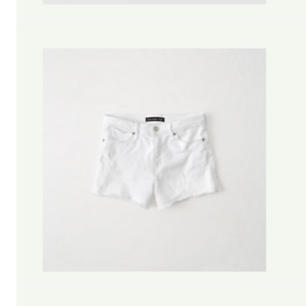 Abercrombie and Fitch white distressed denim shorts